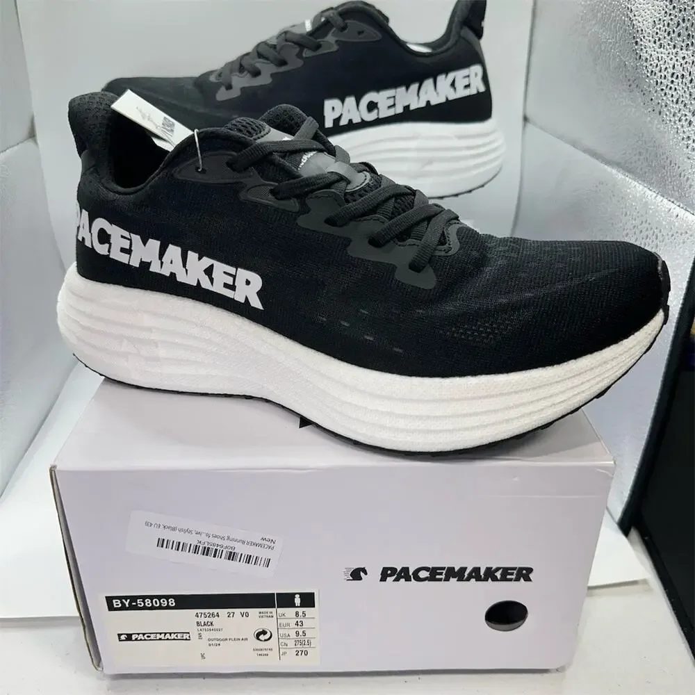 Pacemaker Men's Running Shoes Sneakers Black/White Lace-Up Size 9.5 | New